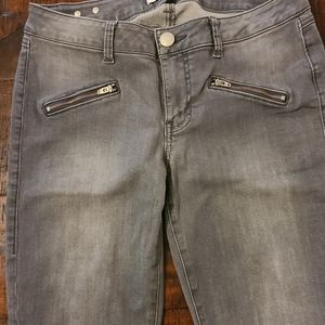 Cabi jeans. Grey with zipper detail. Skinny